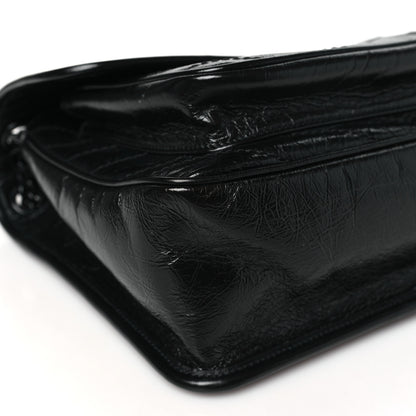Saint Laurent Crinkled Calfskin Matelasse Monogram Medium Niki Chain Satchel Black 9 of 10