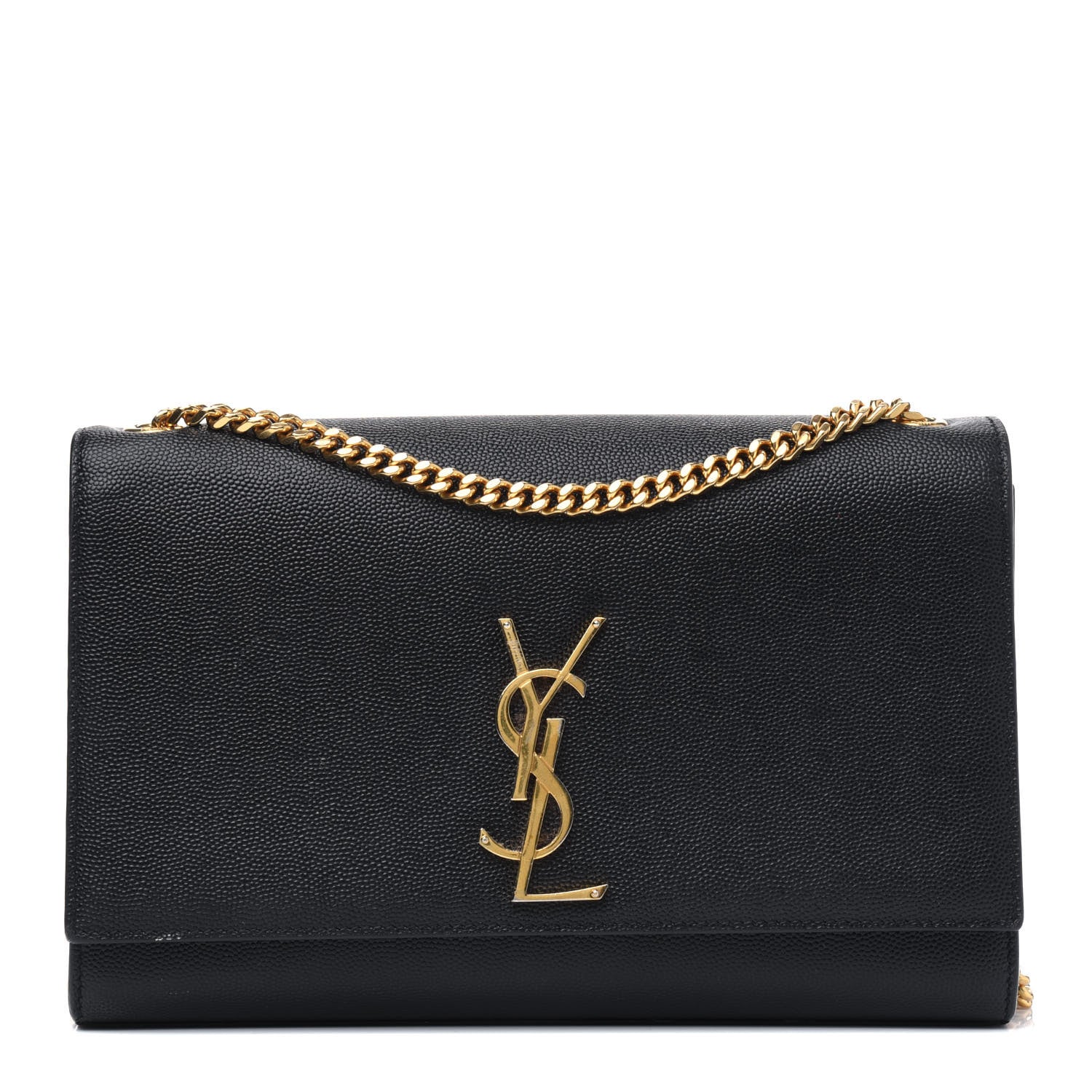 Saint Laurent Grain De Poudre Medium Classic Monogram Kate Satchel Black 1 of 4