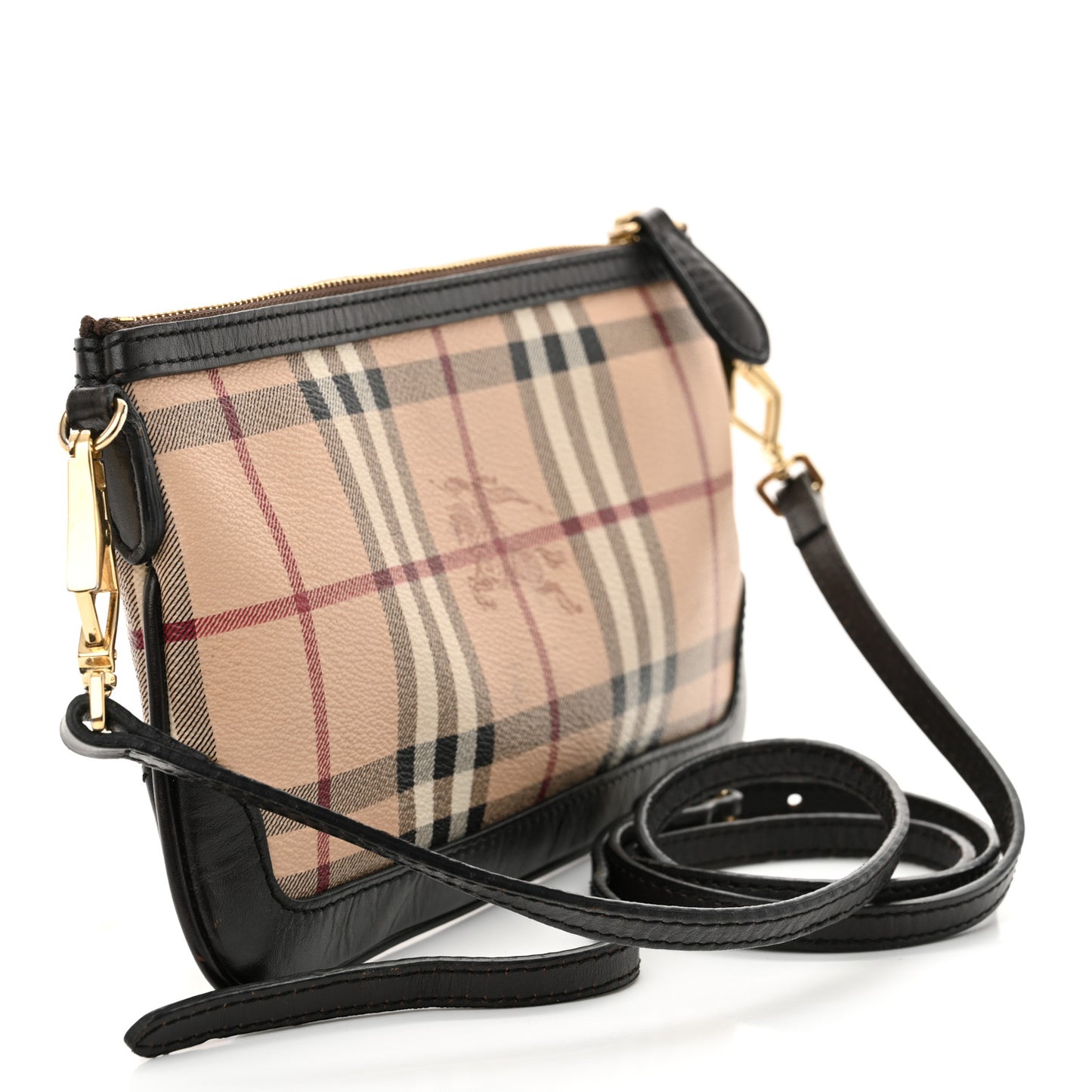 Haymarket Check Small Peyton Crossbody Clutch Bag Chocolate