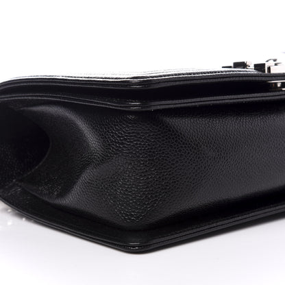 Chanel Caviar Chevron Quilted Medium Boy Flap Black 7 of 9