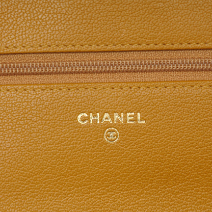 Chanel Patent Goatskin Quilted Wallet On Chain WOC Camel 6 of 8