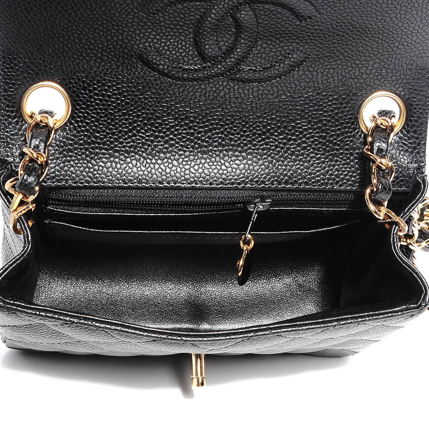 Caviar Quilted Mini Square Flap Bag Black