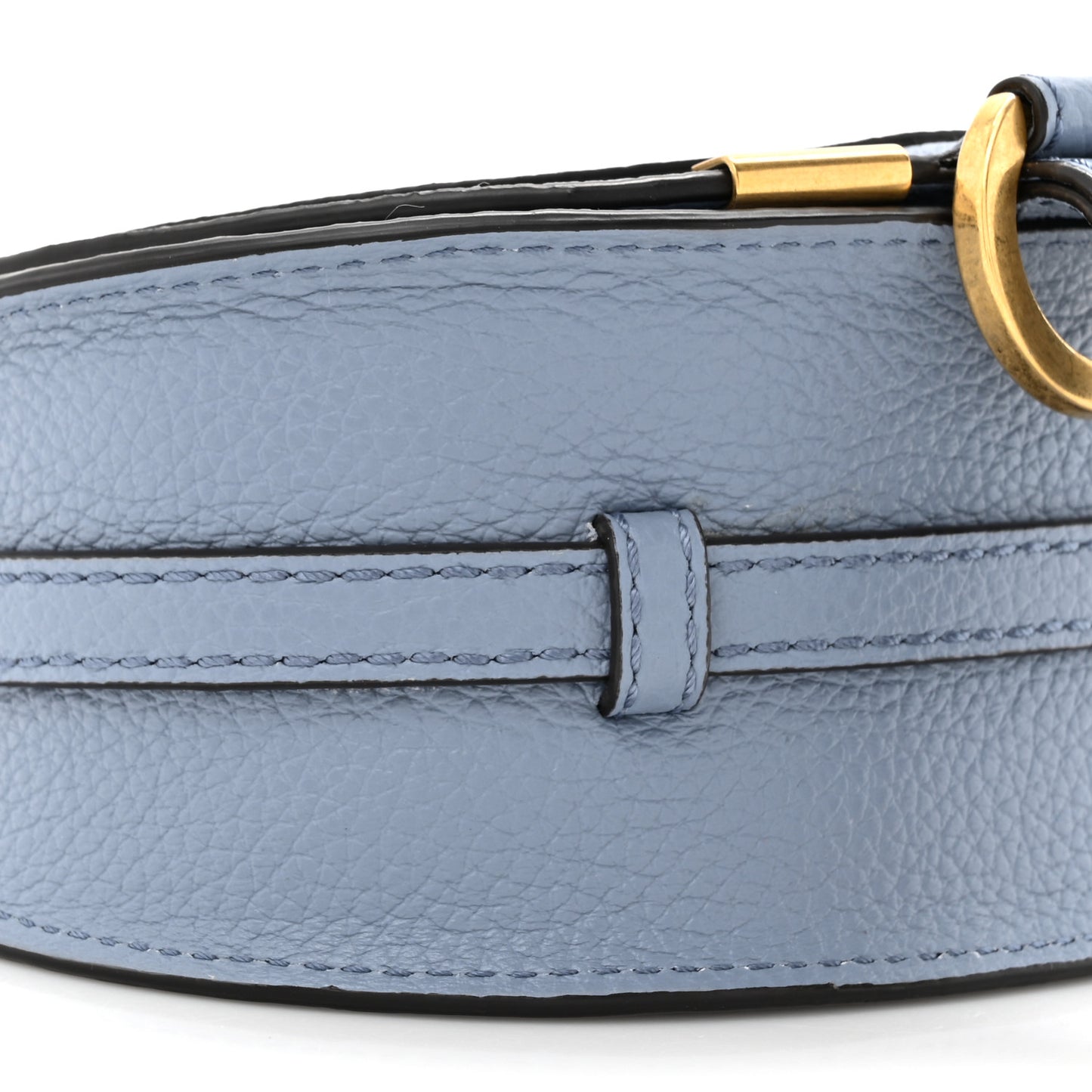 Calfskin Nano Marcie Round Crossbody Bag Shady Blue