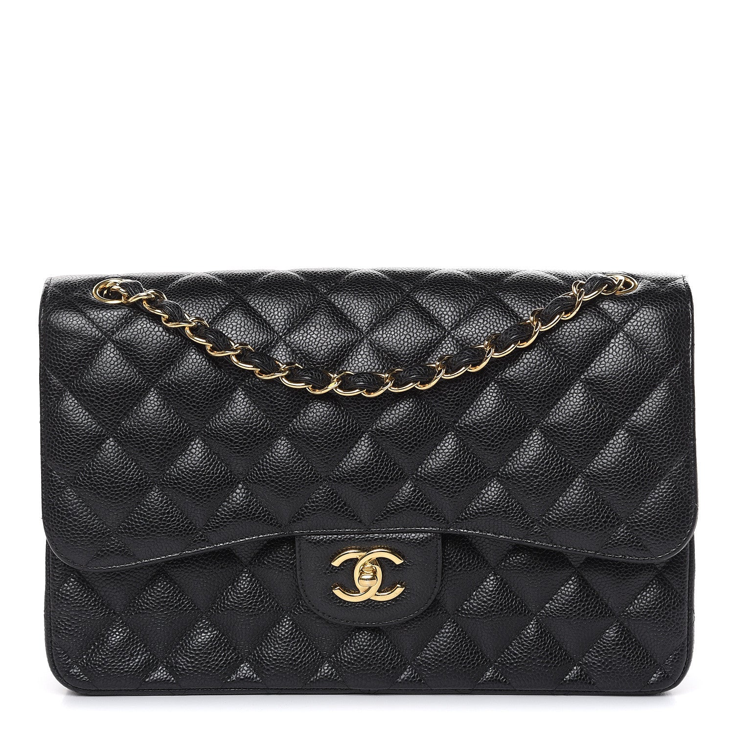 Chanel Caviar Quilted Jumbo Double Flap Black 1 of 10