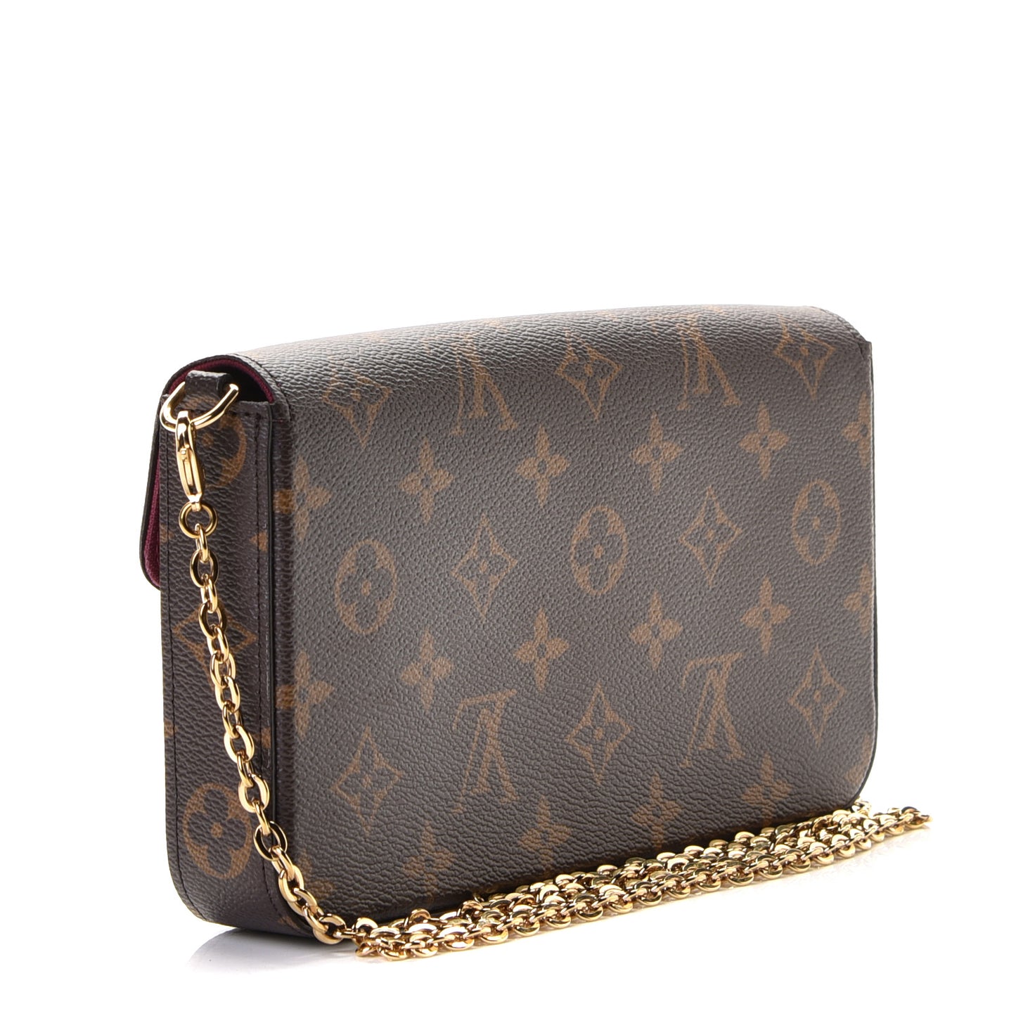 Monogram Pochette Felicie Chain Wallet Fuchsia