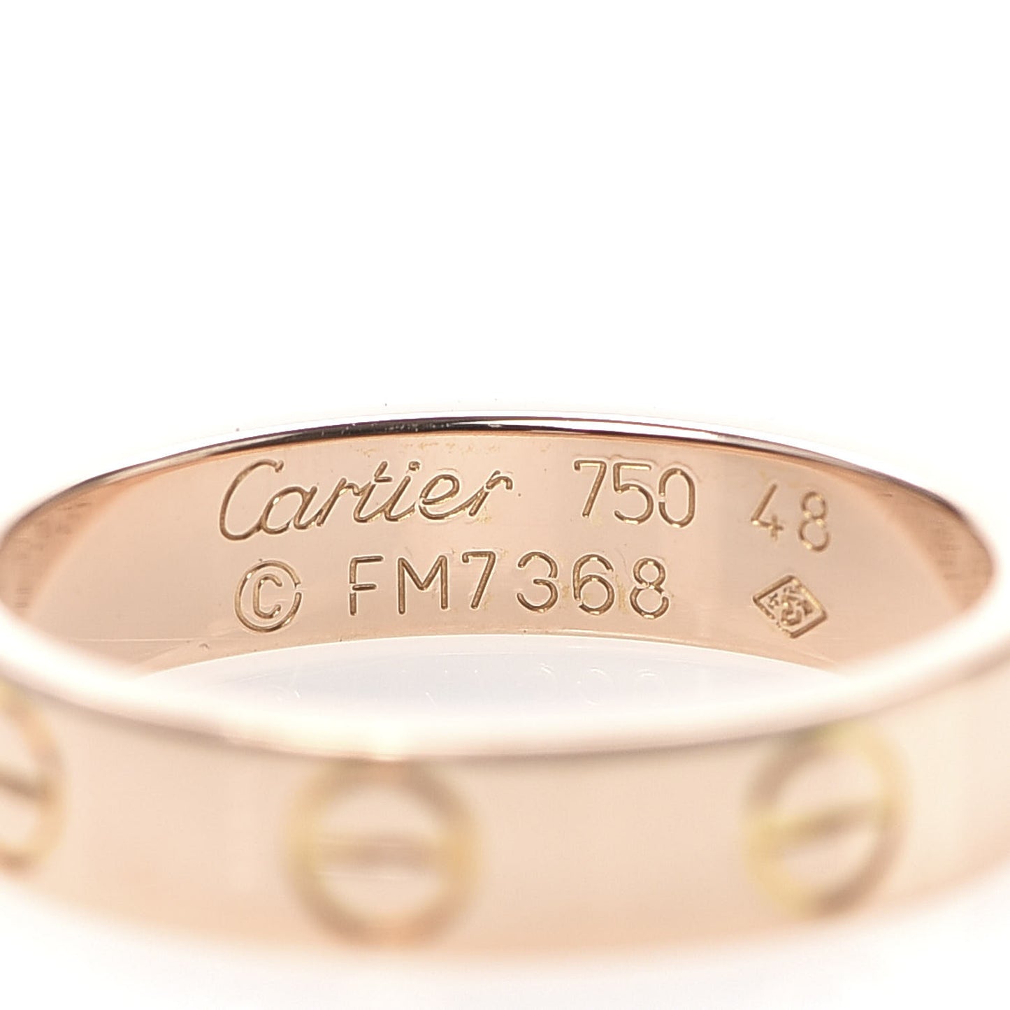 18K Pink Gold 3.5mm LOVE Wedding Band Ring 48 4.5