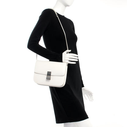 Celine Liege Calfskin Medium Classic Box Flap Bag White 2 of 9