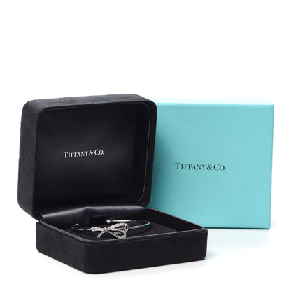 Tiffany 18K White Gold Diamond Bow Cuff Bracelet 5 of 5
