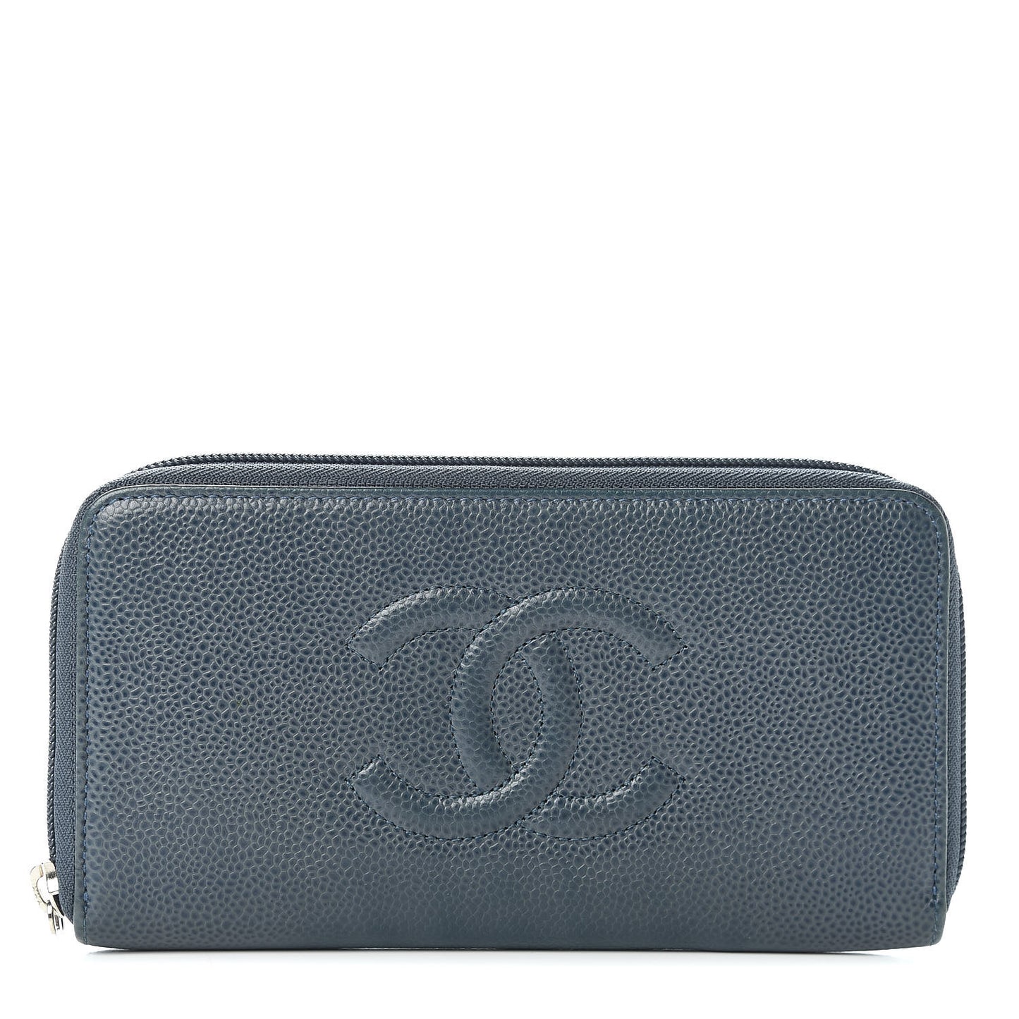 Caviar Large CC Timeless Zip Around Wallet Blue