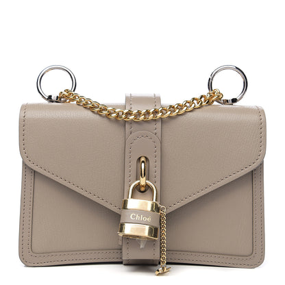 Chloe Shiny Goatskin Calfskin Aby Chain Shoulder Bag Motty Grey 1 of 8