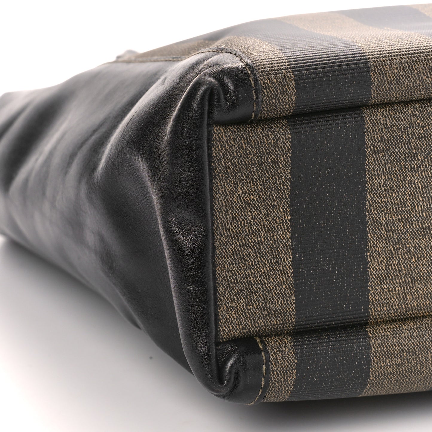 Calfskin Coated Canvas Pequin Tote Tobacco