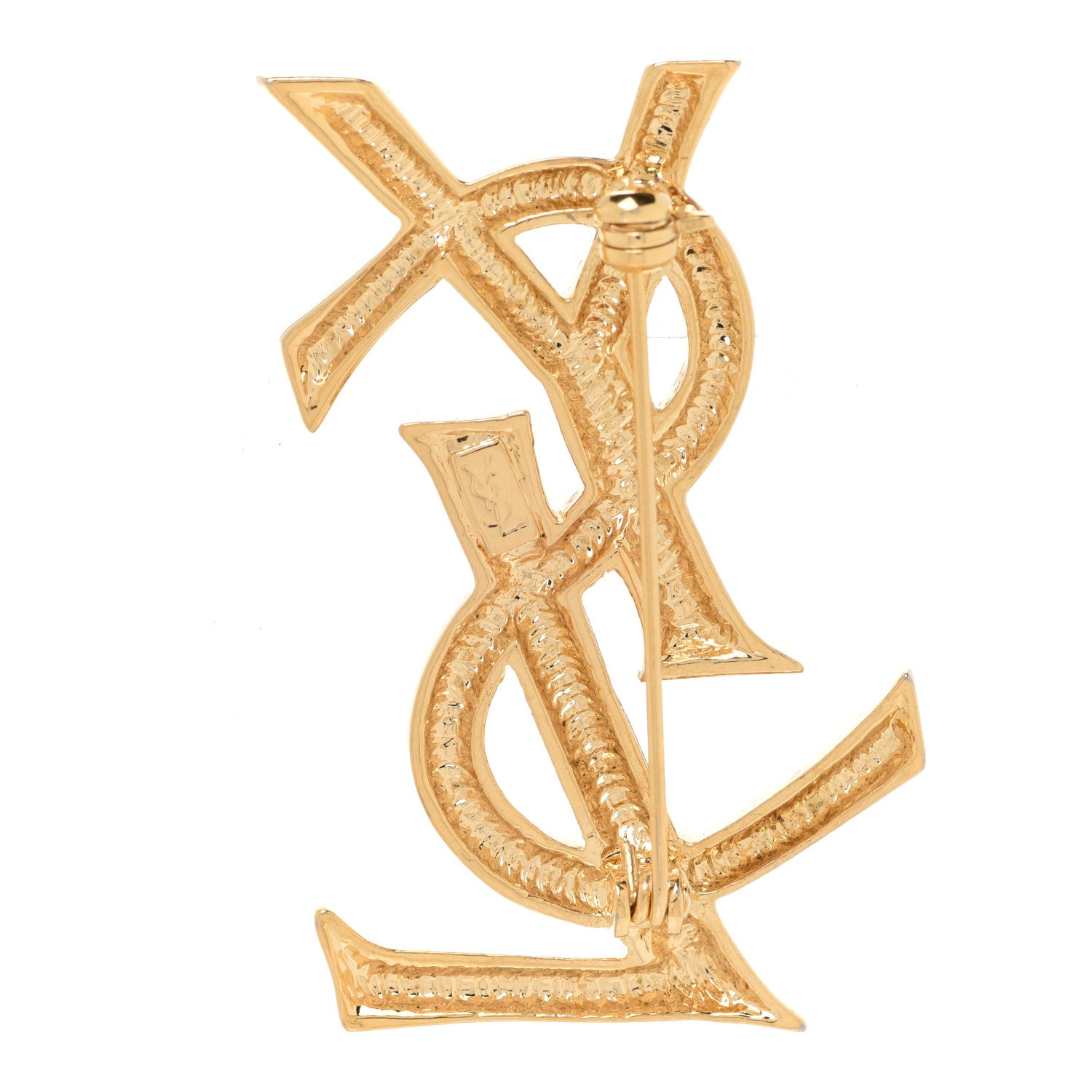 Saint Laurent Monogram Opyum Brooch Gold 3 of 4