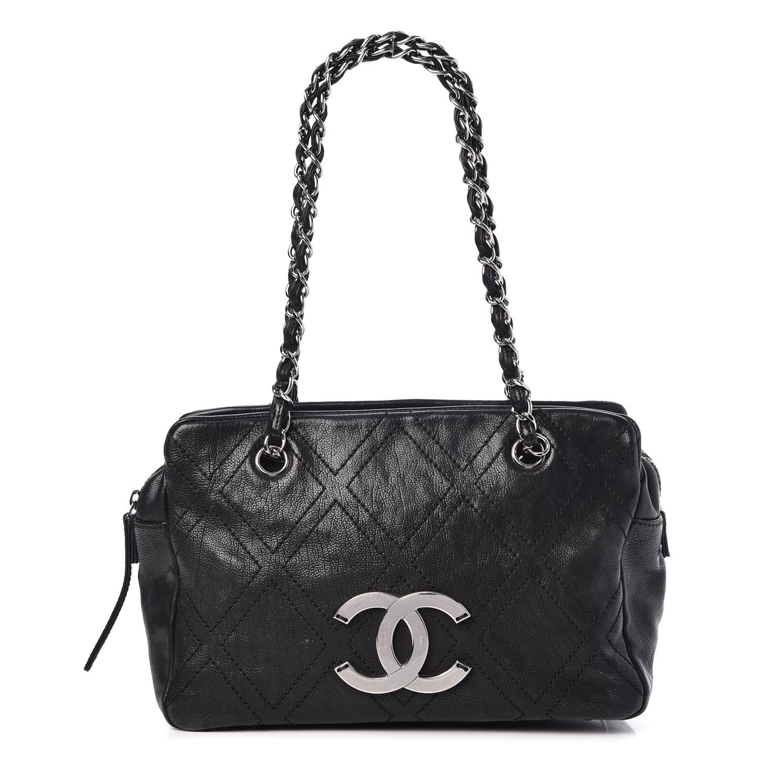 Chanel Calfskin Small Diamond Stitch Tote Black 1 of 13