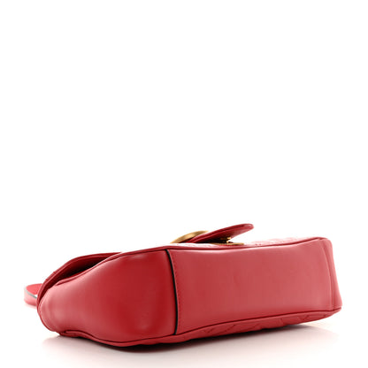 Gucci Calfskin Matelasse Small GG Marmont Shoulder Bag Hibiscus Red 4 of 10