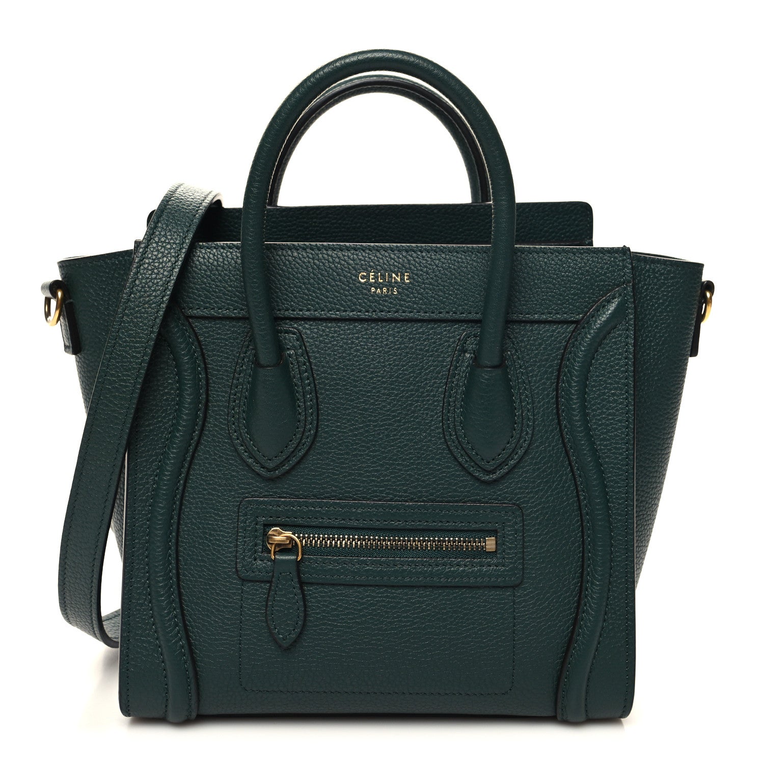 Celine Drummed Calfskin Nano Luggage Amazone 1 of 10