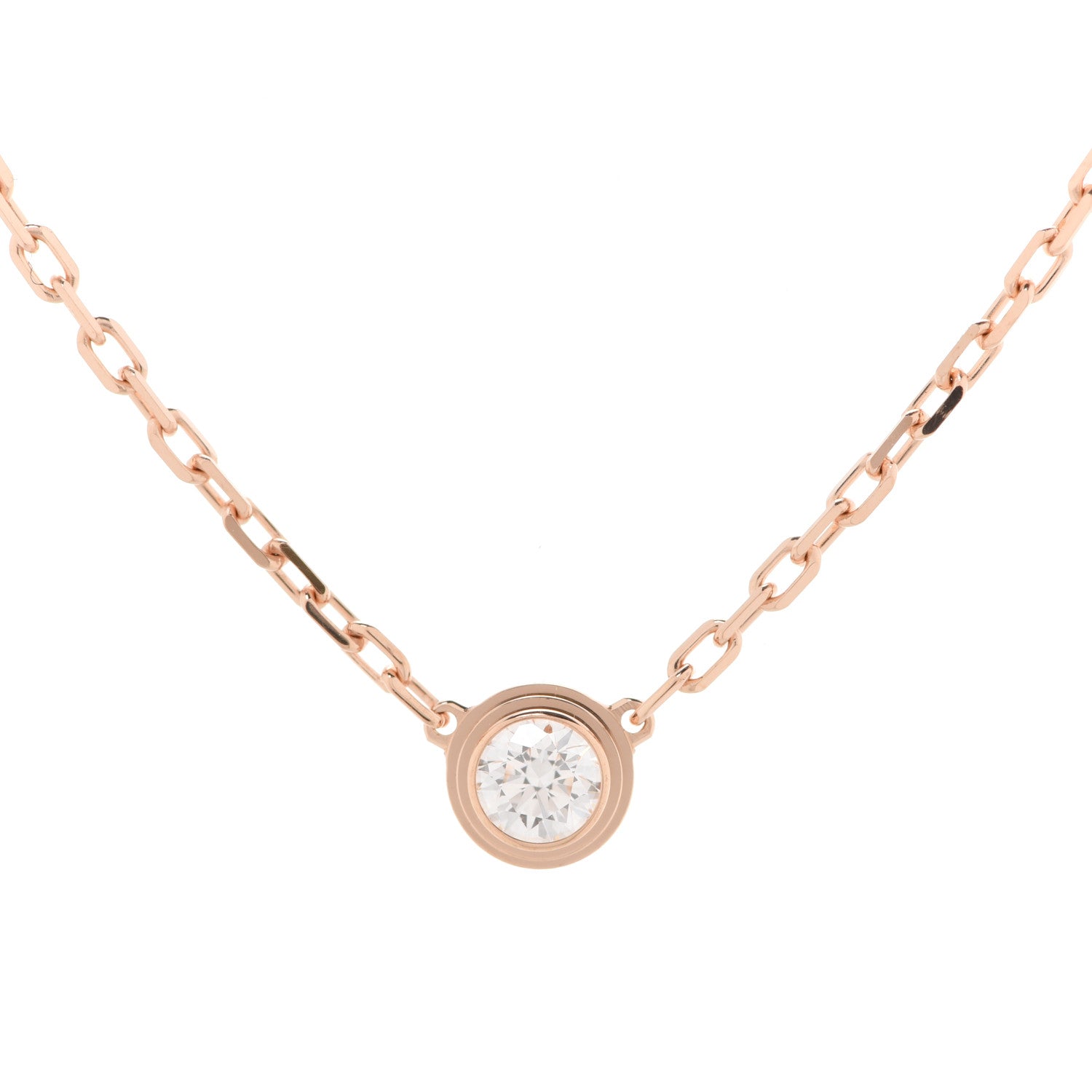 Cartier 18K Pink Gold Diamond SM D'Amour Pendant Necklace 4 of 7