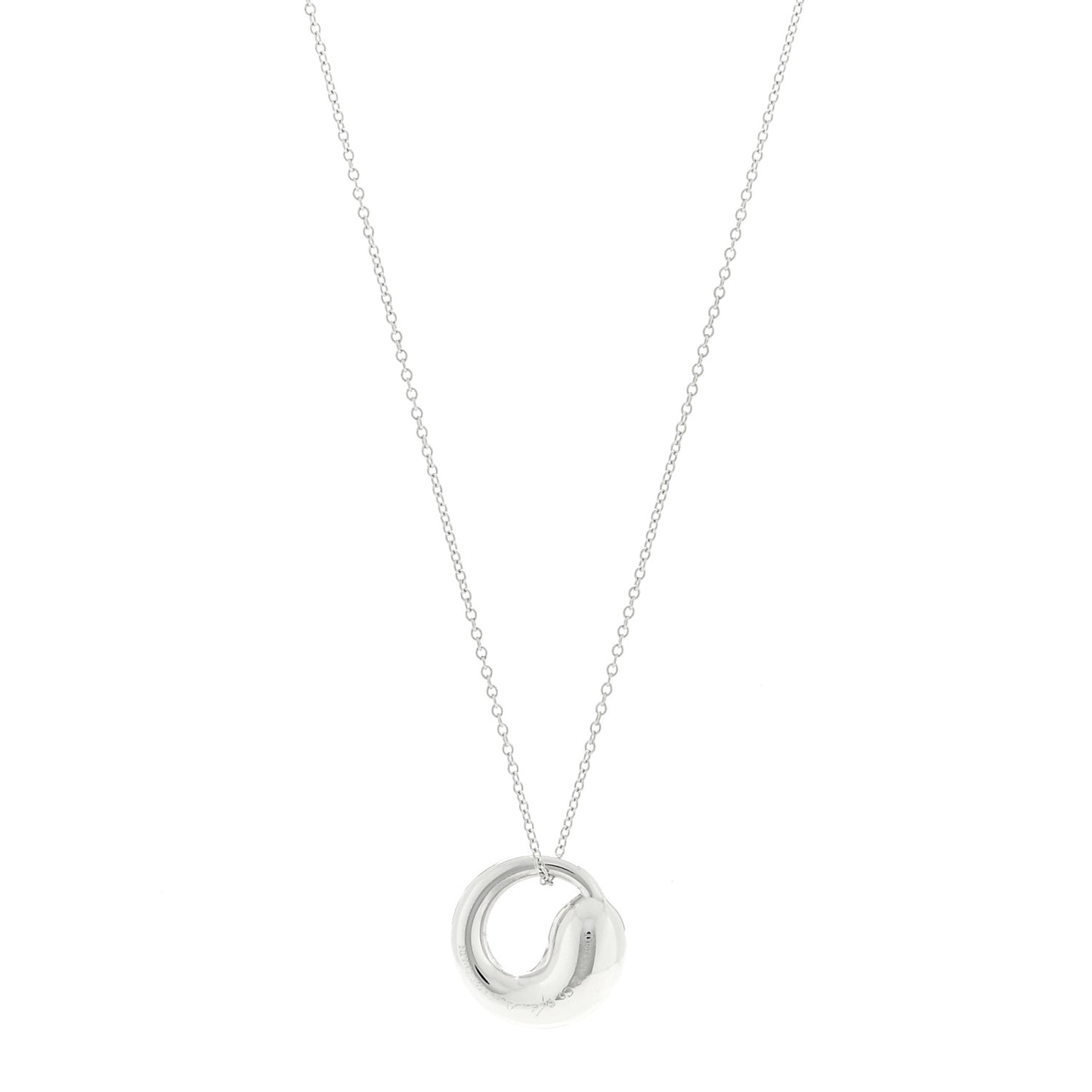 Sterling Silver 17mm Elsa Peretti Eternal Circle Pendant Necklace
