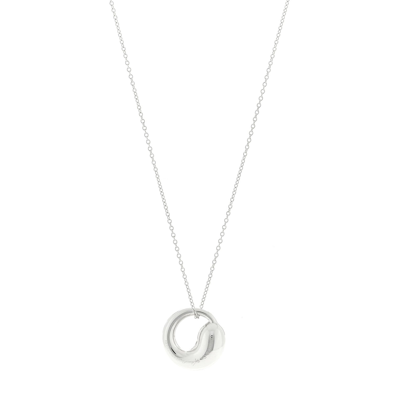 Tiffany Sterling Silver 17mm Elsa Peretti Eternal Circle Pendant Necklace 1 of 4