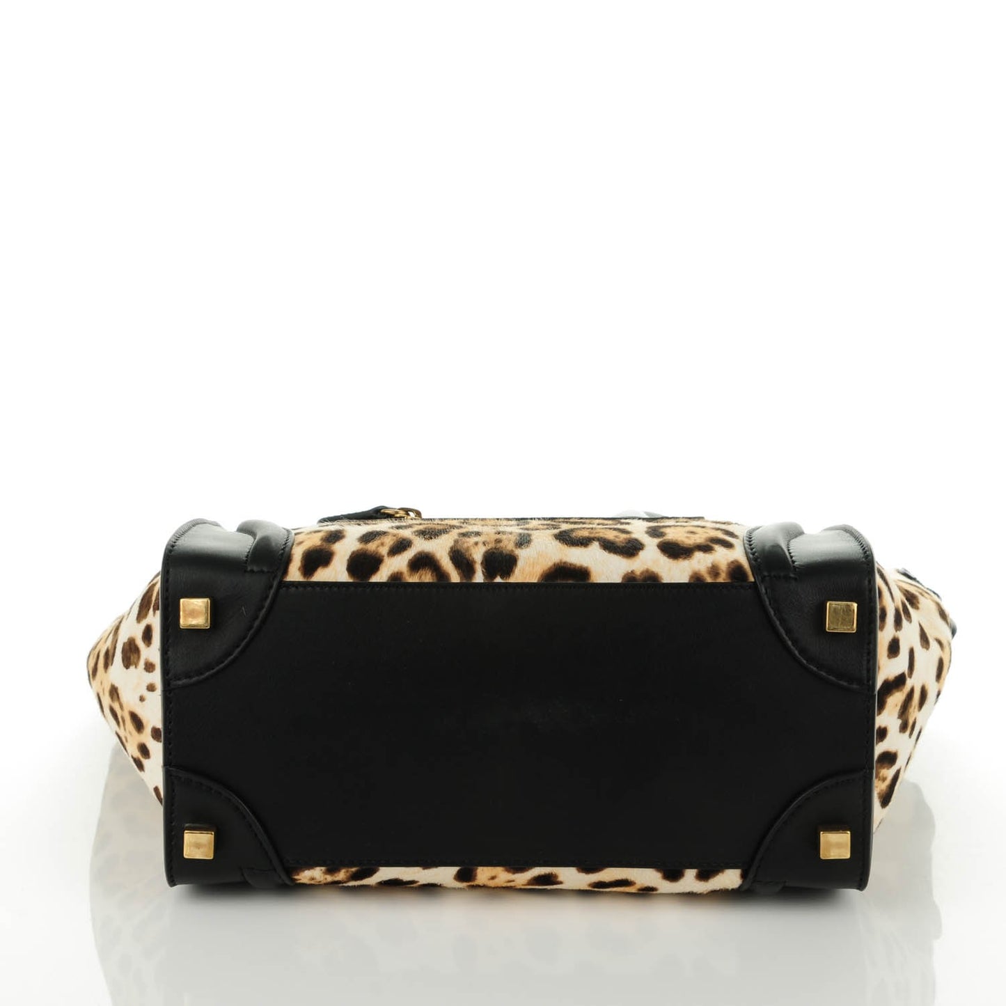 Leopard Pony Hair Micro Luggage Black