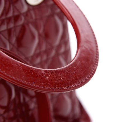 Christian Dior Patent Cannage Medium Lady Dior Red 9 of 11