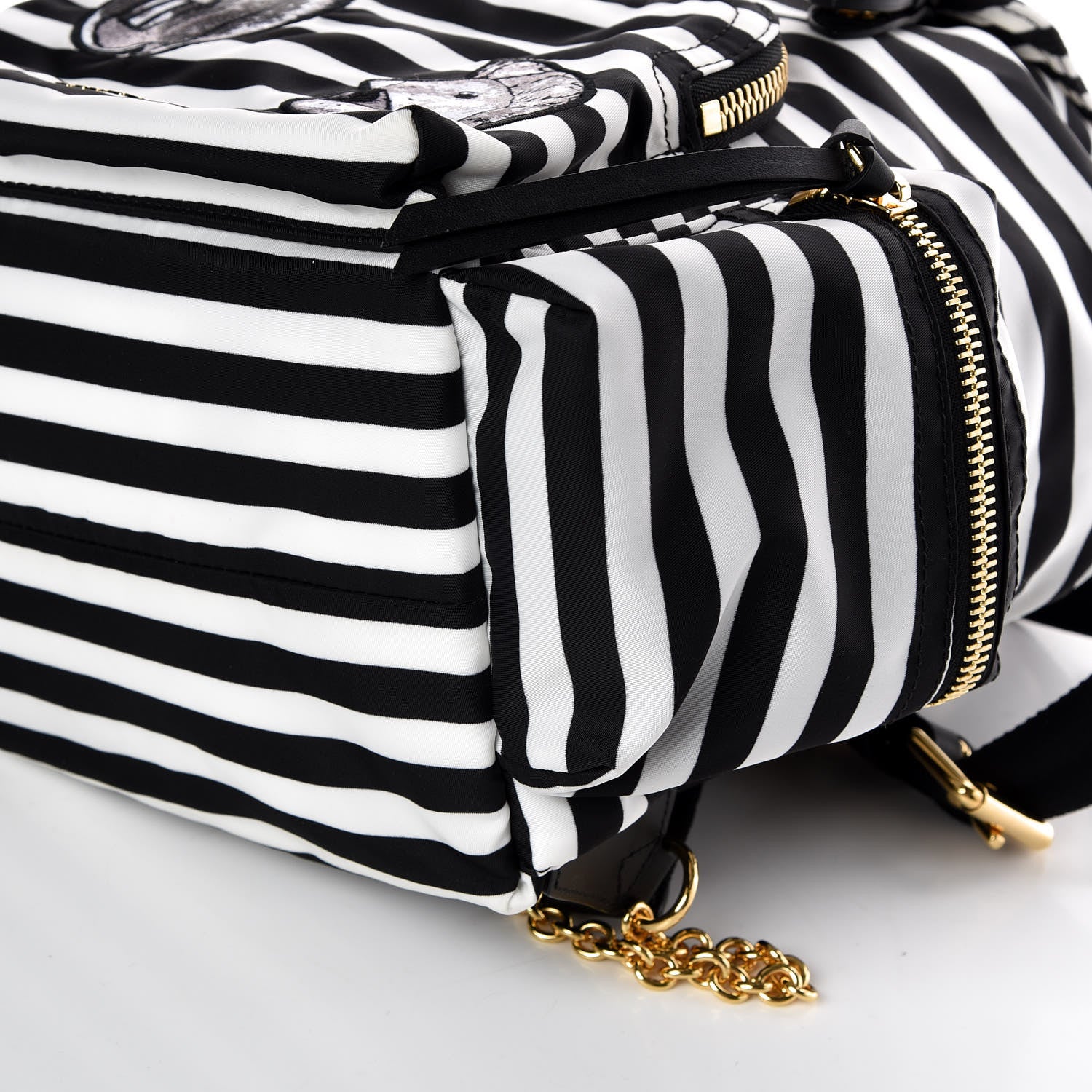 Burberry Nylon Striped Medium Rucksack Backpack Black White 6 of 8