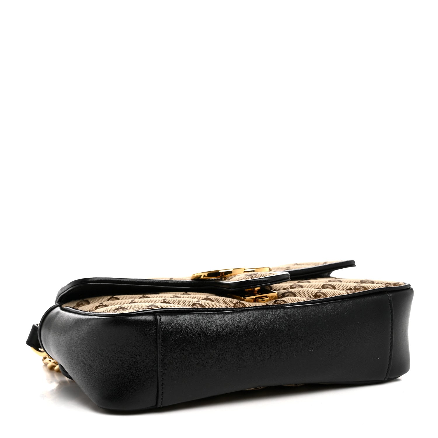Gucci Monogram Matelasse Diagonal Mini GG Marmont Shoulder Bag Beige Black 4 of 11