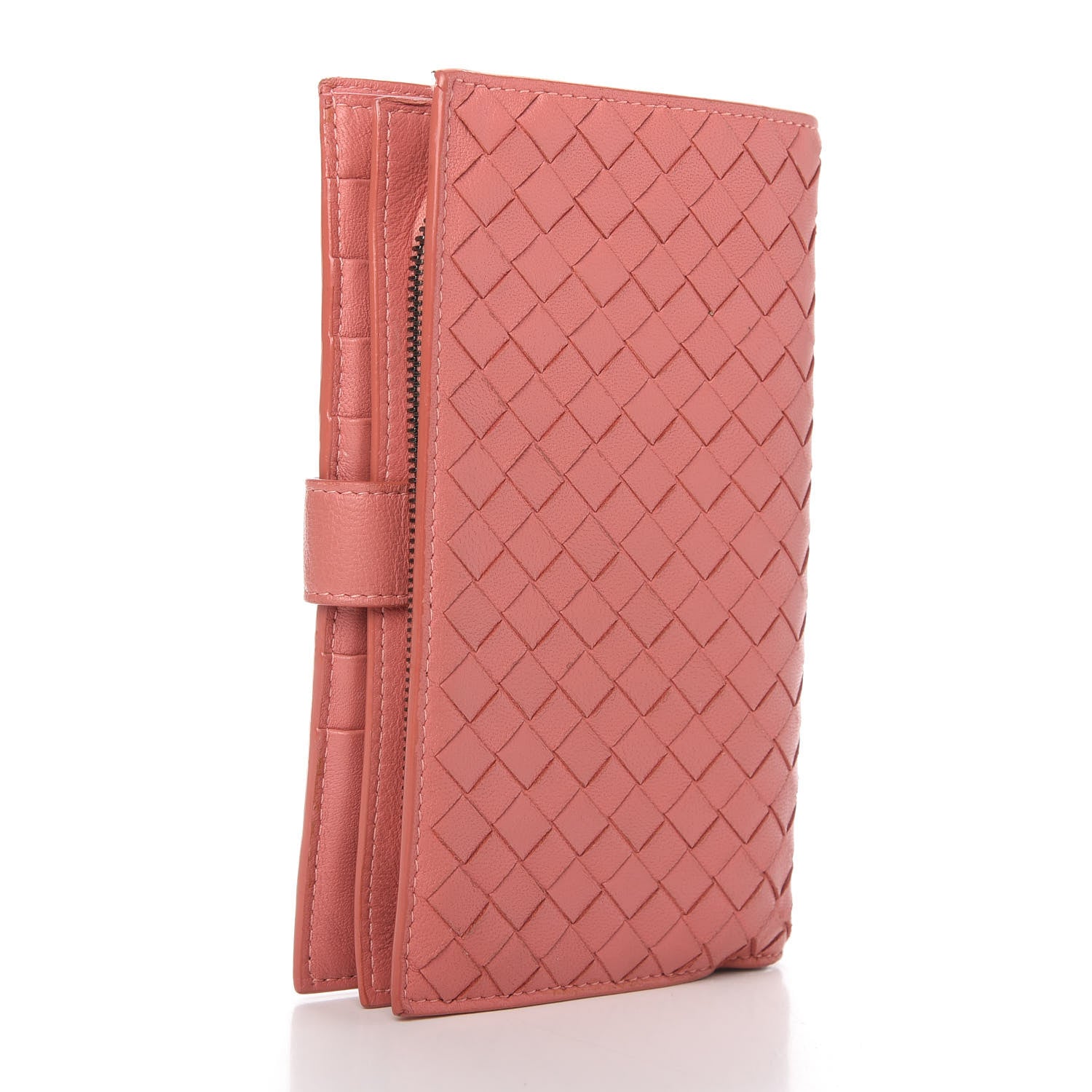 Bottega Veneta Nappa Intrecciato Continental Snap Wallet Corallo 4 of 8