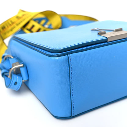 Off-White Saffiano Binder Clip Flap Shoulder Bag Light Blue 8 of 9