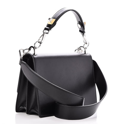 Fendi Vitello Liberty Lucido Metal Monster Eyes Studded Kan I Shoulder Bag Black 4 of 9