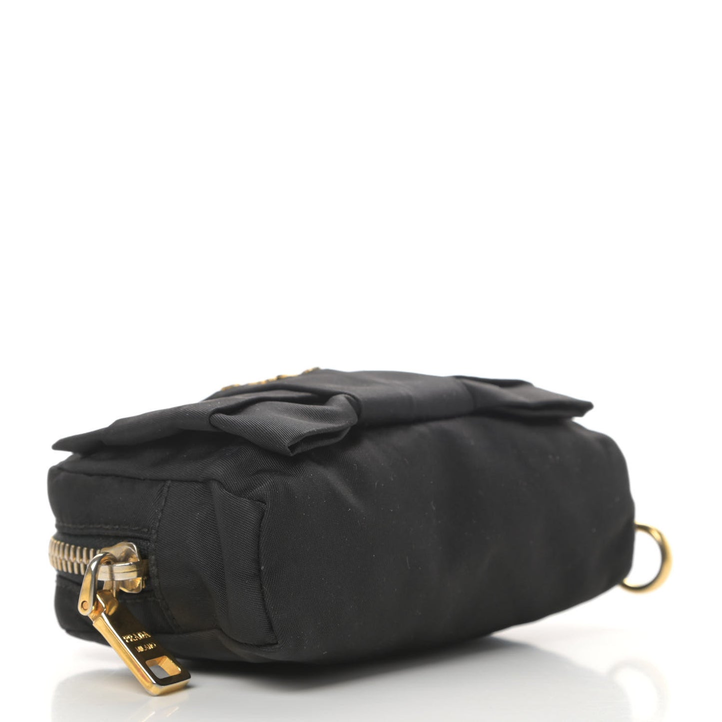 Tessuto Nylon Bow Key Pouch Black