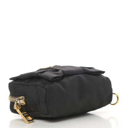 Prada Tessuto Nylon Bow Key Pouch Black 4 of 8