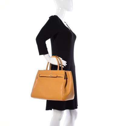Mulberry Classic Grain Calfskin Belted Bayswater Tote Amber 3 of 9