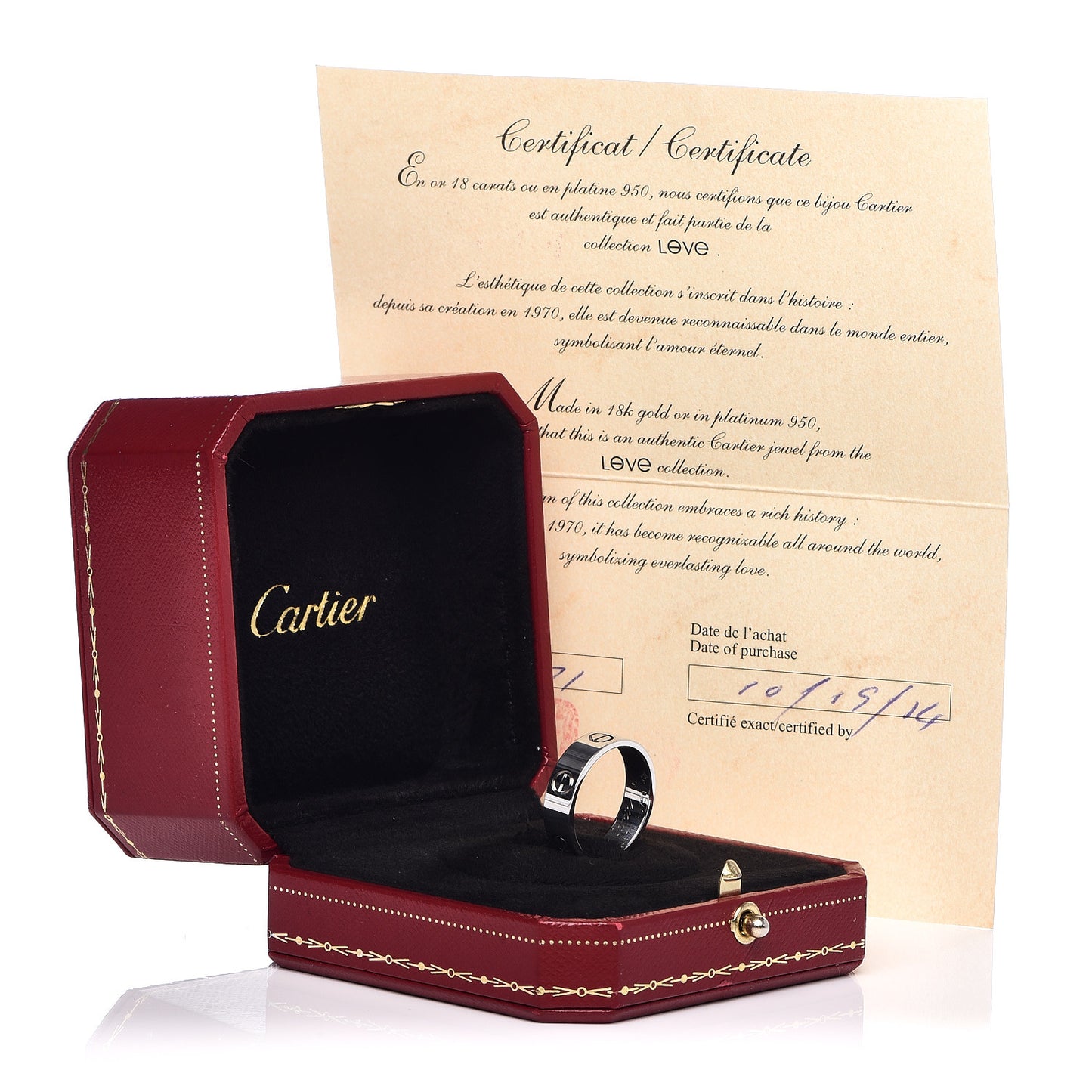 18K White Gold 5.5mm LOVE Ring 56 7.75