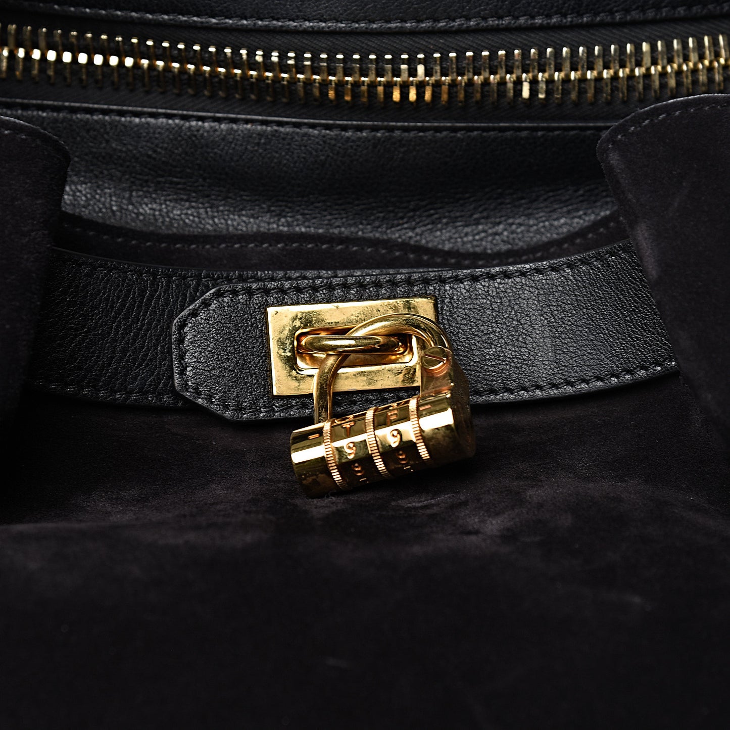Suede Lock-Front Sling Bag Black