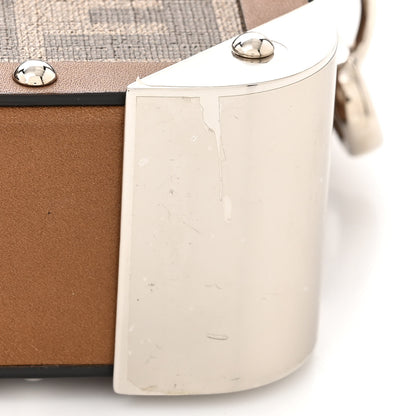 Fendi Shiny Glazed Fabric Vachetta FF 1974 Mini Baguette Trunk Mogano Panna Cuoio 12 of 12