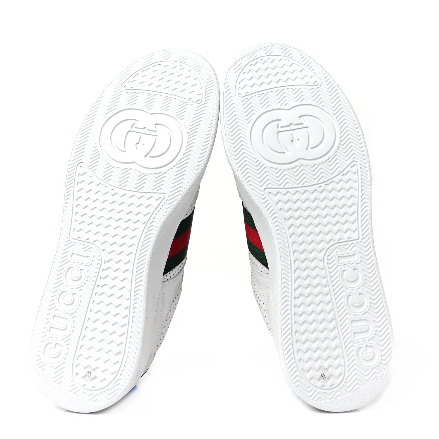 Gucci Calfskin Web Mens Ace Sneakers 11 White Blue 5 of 8