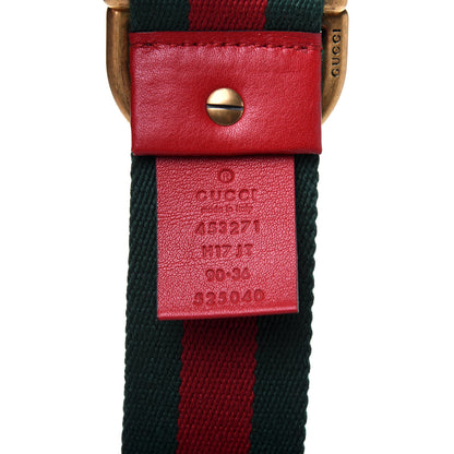 Gucci Web Feline D Ring Belt 90 36 Red Green 3 of 6