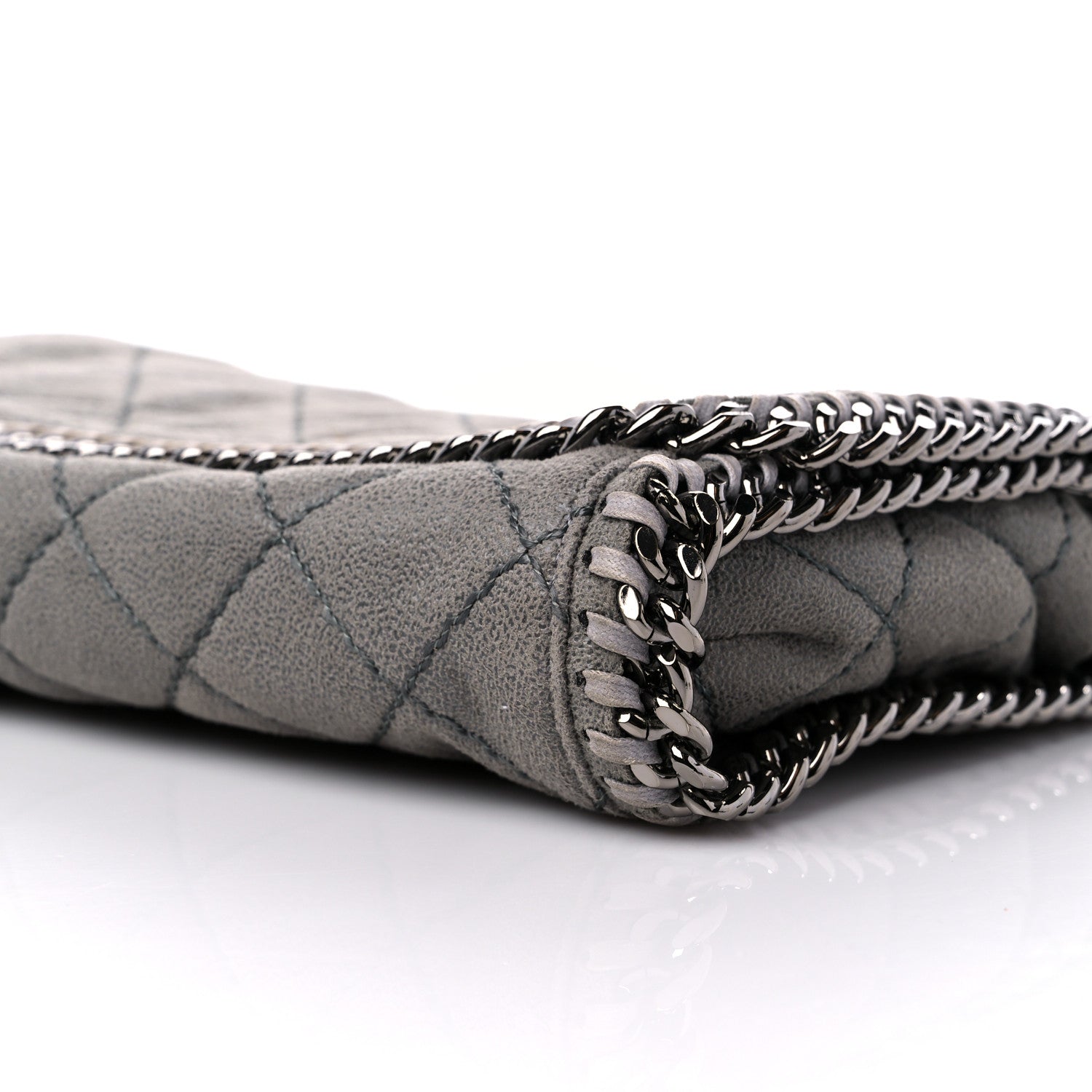 Stella McCartney Shaggy Deer Quilted Falabella Clutch Grey 8 of 8