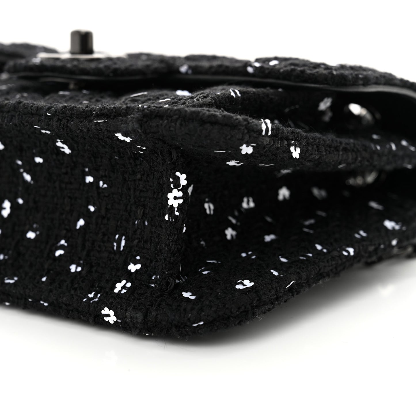 Tweed Sequin Quilted Double You Mini Flap So Black