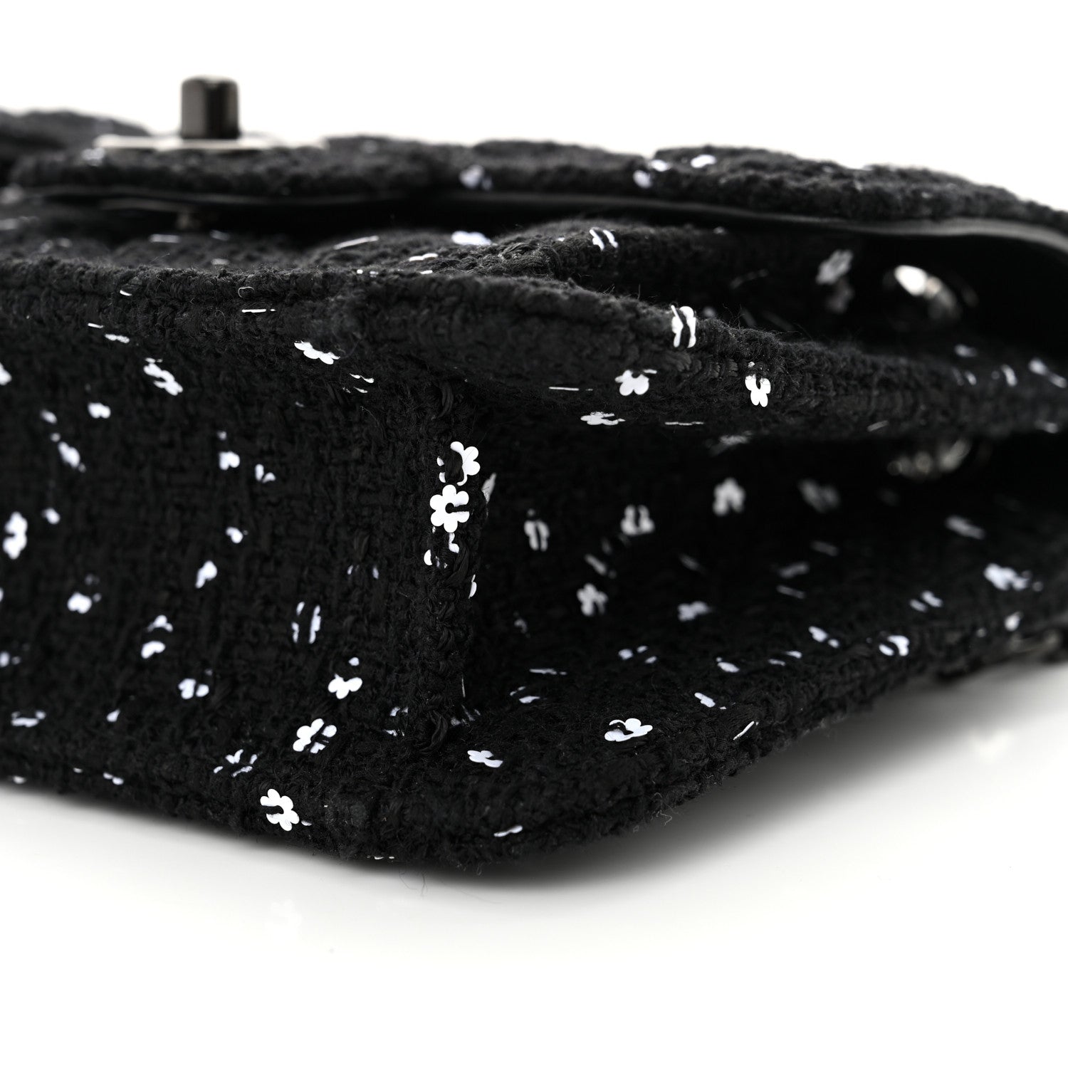 Chanel Tweed Sequin Quilted Double You Mini Flap So Black 10 of 11