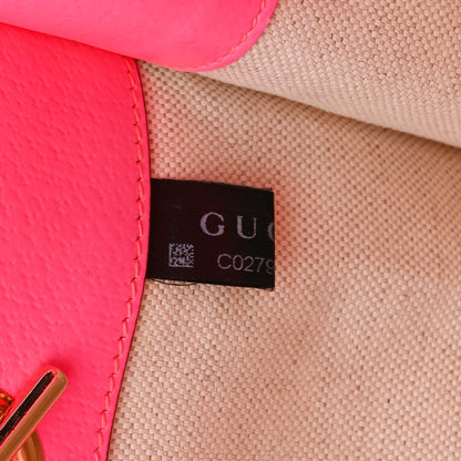 Gucci Canvas Flora Large Rajah Chain Tote White Multicolor Fuxia Fluo 9 of 16