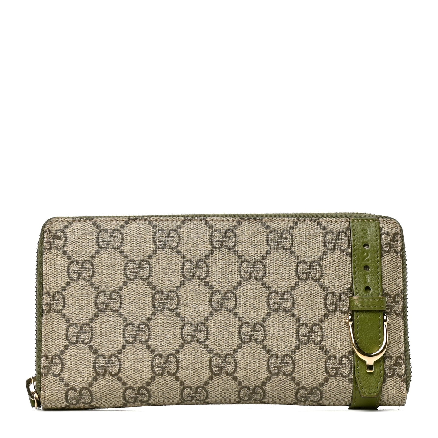 GG Supreme Monogram Nice Zip Around Wallet Green
