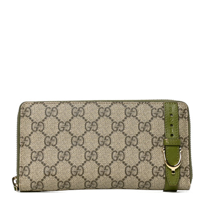 Gucci GG Supreme Monogram Nice Zip Around Wallet Green 1 of 7