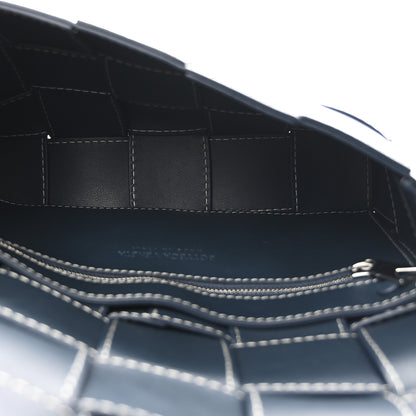 Bottega Veneta Lambskin Maxi Intrecciato Urban Stitch Cassette Crossbody Bag Deep Blue 5 of 10