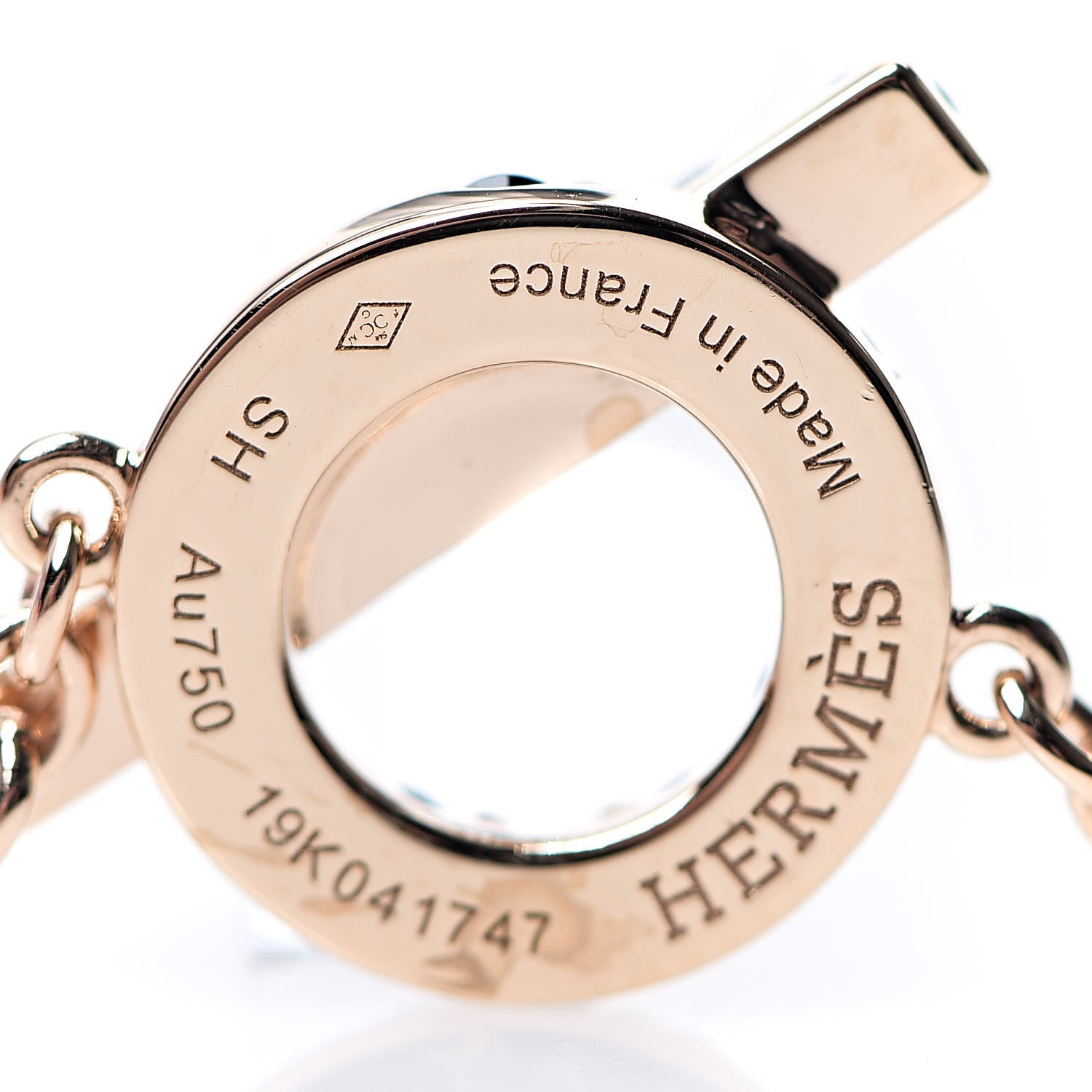 Hermes 18K Rose Gold Black Spinel Finesse Bracelet SH 3 of 6