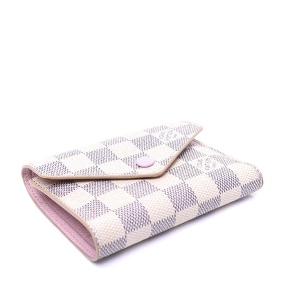 Louis Vuitton Damier Azur Victorine Wallet Rose Ballerine 4 of 10