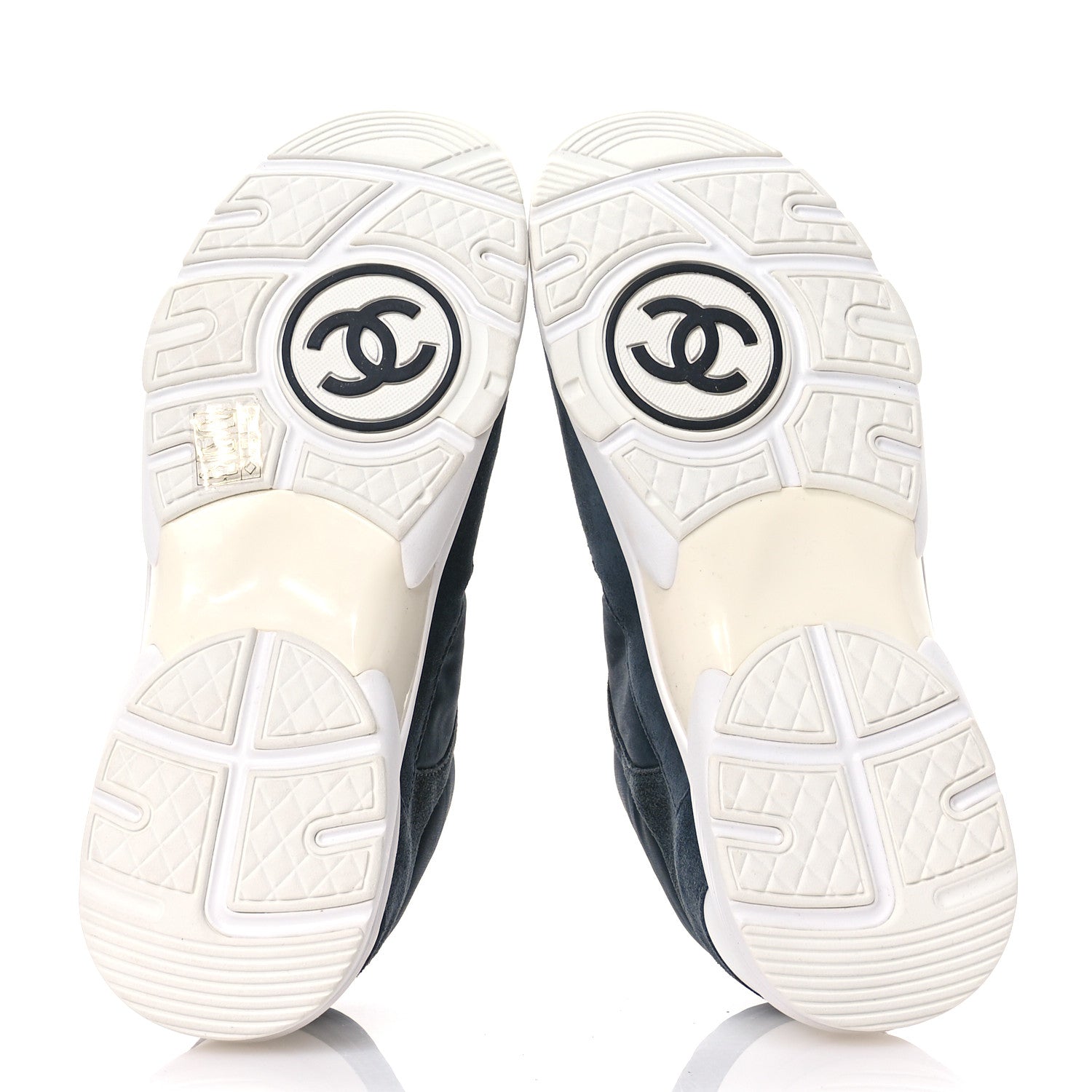 Chanel Fabric Calfskin Suede CC Womens Sneakers 40 Blue 6 of 8
