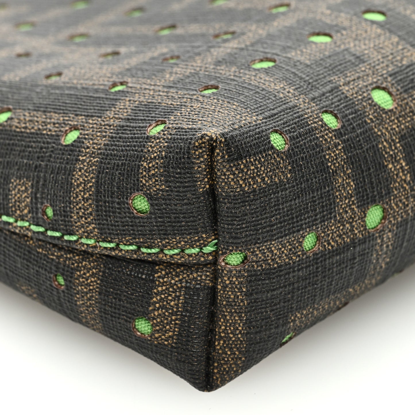 Zucca Spalmati Dots Pochette Tobacco Green
