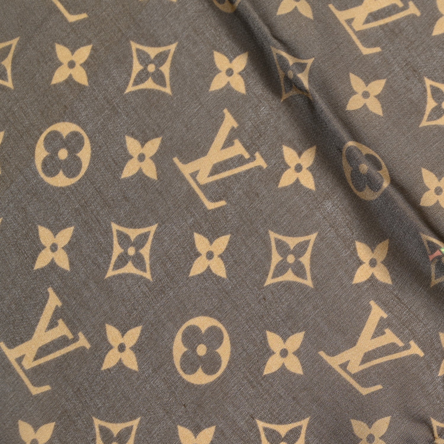 Louis Vuitton LV X TM Silk Monogram Cerise Square Scarf 55 Brown