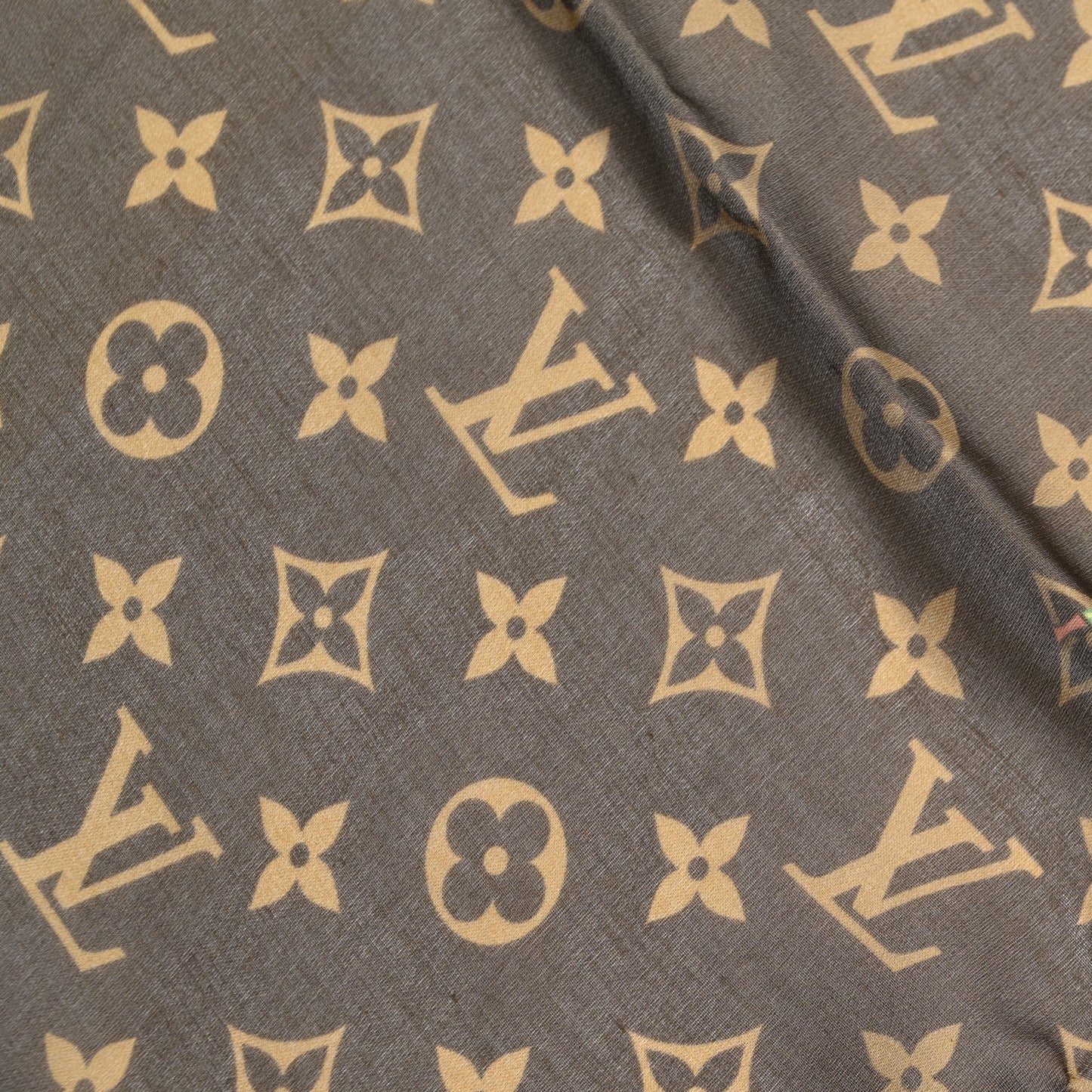 LV X TM Silk Monogram Cerise Square Scarf 55 Brown